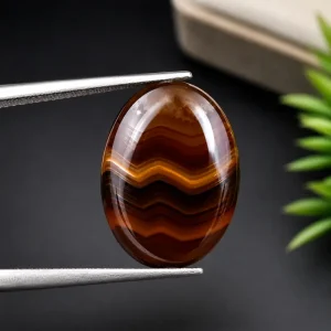 Natural Agate (Sulemani Aqeeq) Brown, Oval, Iran